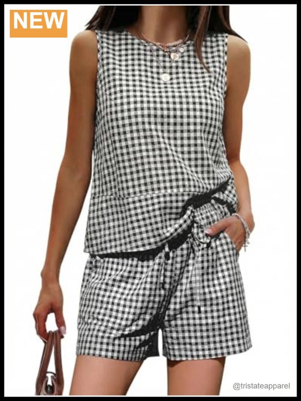 Womens 100% Cotton Two Piece Tank Top Shorts Set Sleeveless Summer Casual